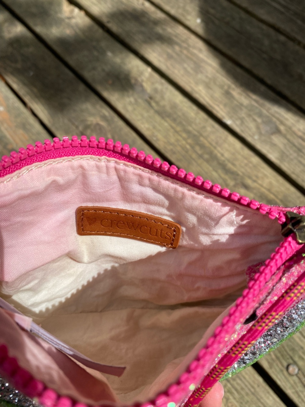 Vintage J. Crew Pink Glitter Watermelon Crossbody Bag Girlhoodcore Sparkly - Picture 3 of 7